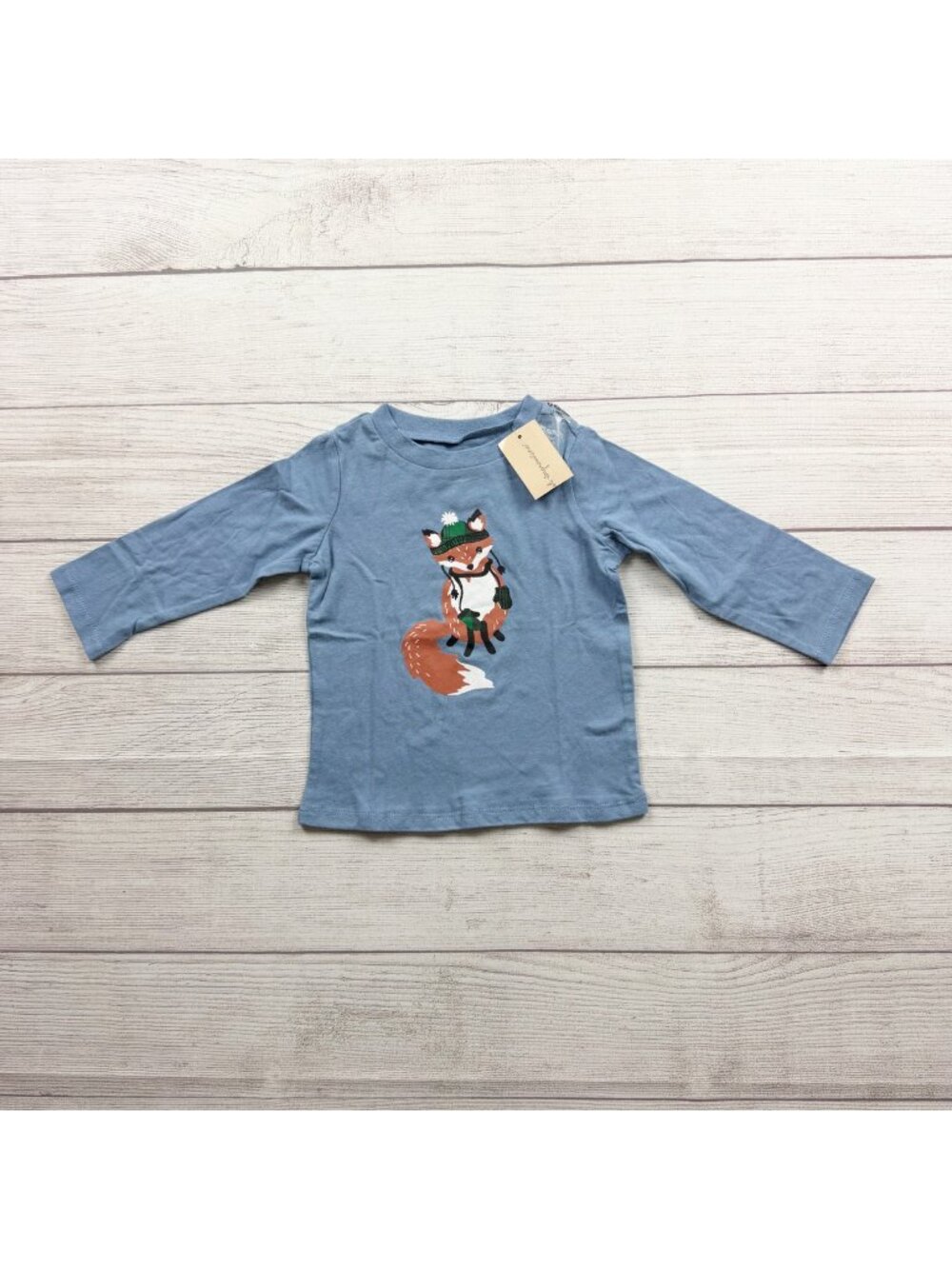 First Impressions Baby Boys Long Sleeve Winter Fox Print Shirt NWT 9-12 Months
